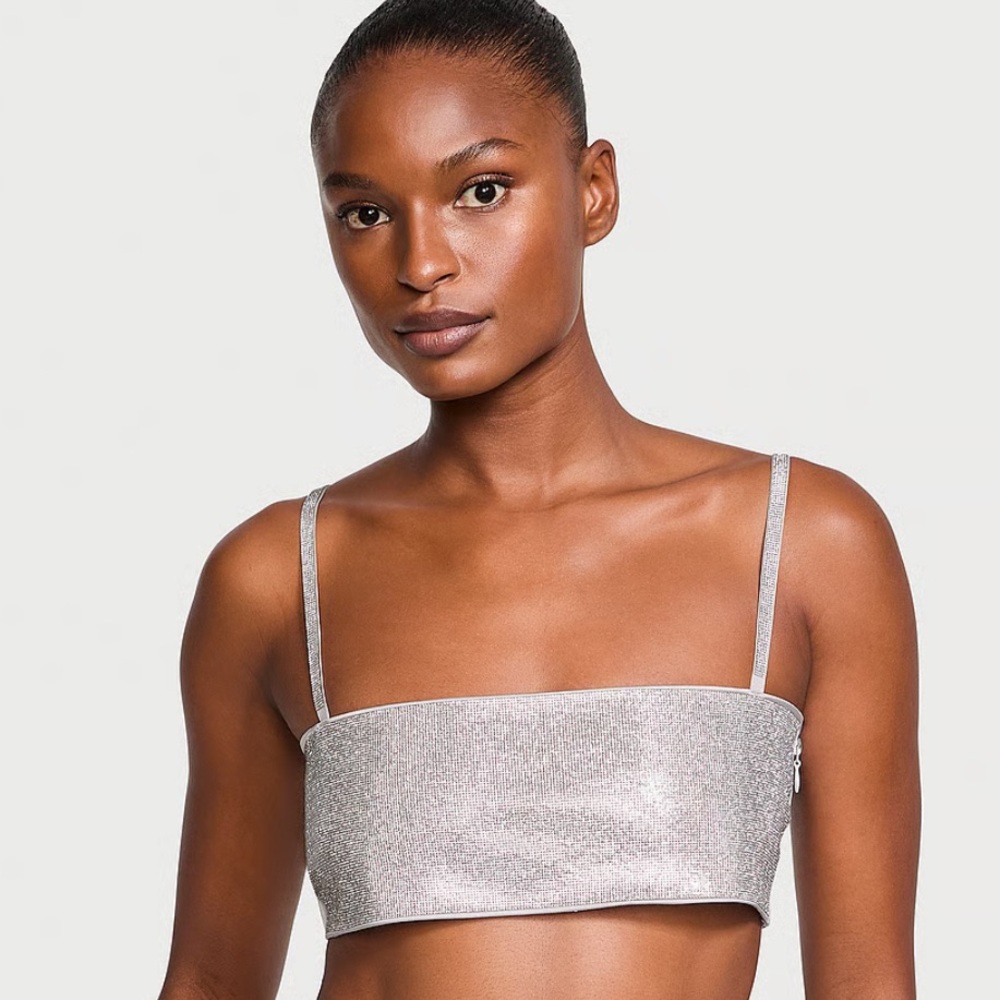 NWT Victoria’s Secret Shine Bandeau Bra top size L